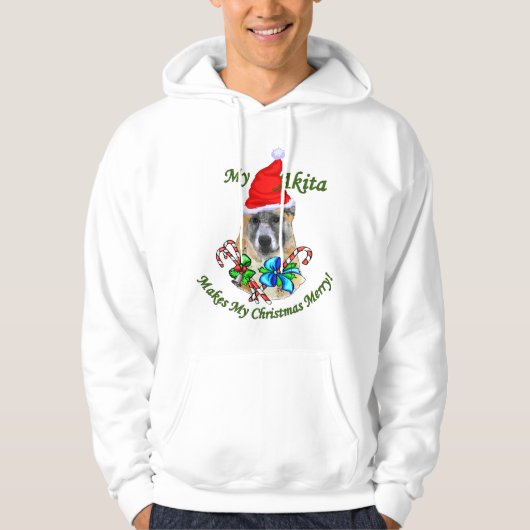 Akita kerstcadeaus hoodie (Voorkant)