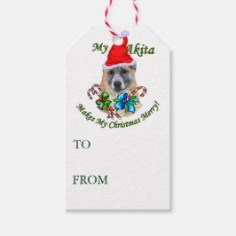 Akita kerstcadeautags cadeaulabel