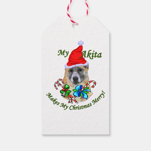 Akita kerstcadeautags cadeaulabel (Achterkant)