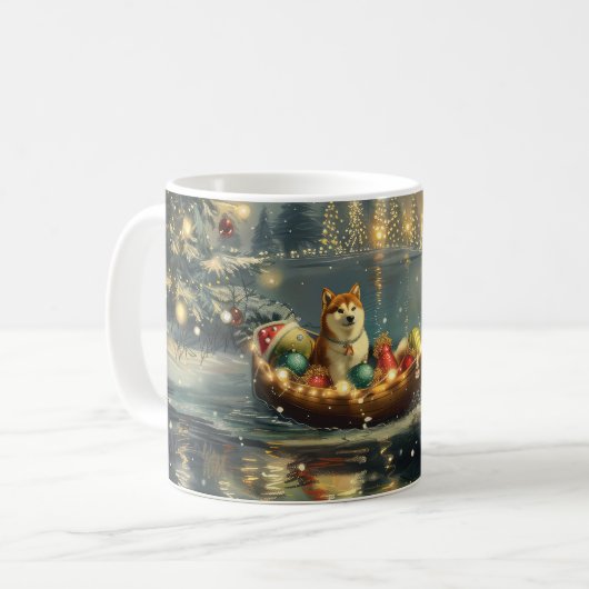 Akita Kerstfeest Reis Koffiemok (Voorkant links)