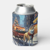 Akita Kerstfeest Seizoen Blikjeskoeler (Blikje Voorkant)