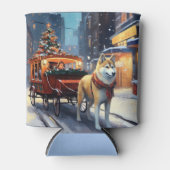 Akita Kerstfeest Seizoen Blikjeskoeler (Voorkant)