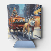 Akita Kerstfeest Seizoen Blikjeskoeler (Achterkant)