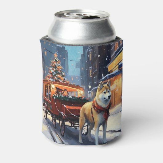 Akita Kerstfeest Seizoen Blikjeskoeler (Blikje Achterkant)