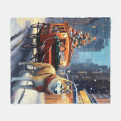 Akita Kerstfeest Seizoen Fleece Deken (Voorkant (Horizontaal))