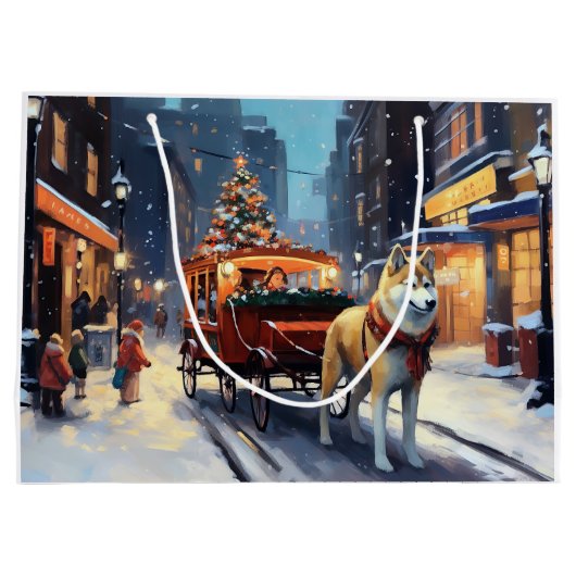 Akita Kerstfeest Seizoen Groot Cadeauzakje (Achterkant)