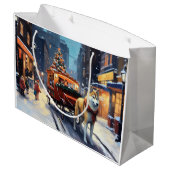 Akita Kerstfeest Seizoen Groot Cadeauzakje (Achterkant Gekanteld)