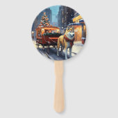 Akita Kerstfeest Seizoen Handwaaier (Achterkant)