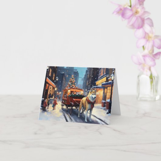 Akita Kerstfeest Seizoen Kaart (Orchidee)