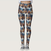 Akita Kerstfeest Seizoen Leggings (Voorkant)