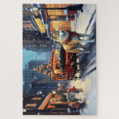 Akita Kerstfeest Seizoen Legpuzzel (Verticaal)