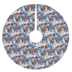 Akita Kerstfeest Sneeuwscène  Kerstboom Rok