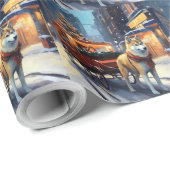 Akita Kerstfeestseizoen Cadeaupapier (Rol Hoek)