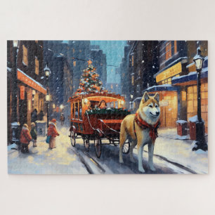 Akita Kerstfeestseizoen Legpuzzel