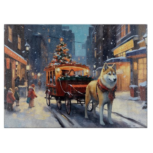 Akita Kerstfeestseizoen Snijplank (Voorkant)