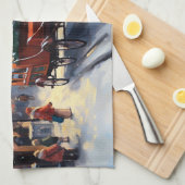 Akita Kerstfeestseizoen Theedoek (Quarter Fold)