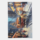 Akita Kerstfeestseizoen Theedoek (Verticaal)
