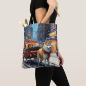 Akita Kerstfeestseizoen Tote Bag (Dichtbij)