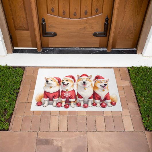 Akita Kerstjurk Kerstman Hoed Deurmat (Buiten)