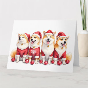 Akita Kerstjurk Kerstman Hoed Kaart