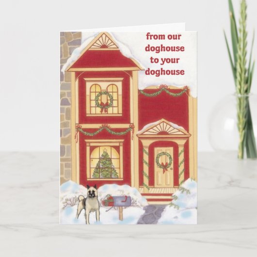 Akita-kerstkaart Feestdagen Kaart (Voorkant)