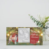 Akita kerstkaart met foto (Staand voorkant)