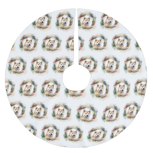 Akita Kerstkrans feestelijke pup Kerstboom Rok (Voorkant)