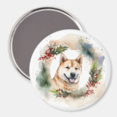 Akita Kerstkrans feestelijke pup Magneet (Voorkant / Achterkant)