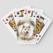 Akita Kerstkrans feestelijke pup Pokerkaarten (Achterkant)