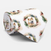 Akita Kerstkrans feestelijke pup Stropdas (Opgerold)