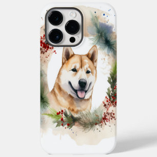 Akita Kerstkrans Festieve Pup Case-Mate iPhone 14 Pro Max Hoesje