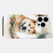 Akita Kerstkrans Festieve Pup iPhone Hoesje (Achterkant horizontaal)