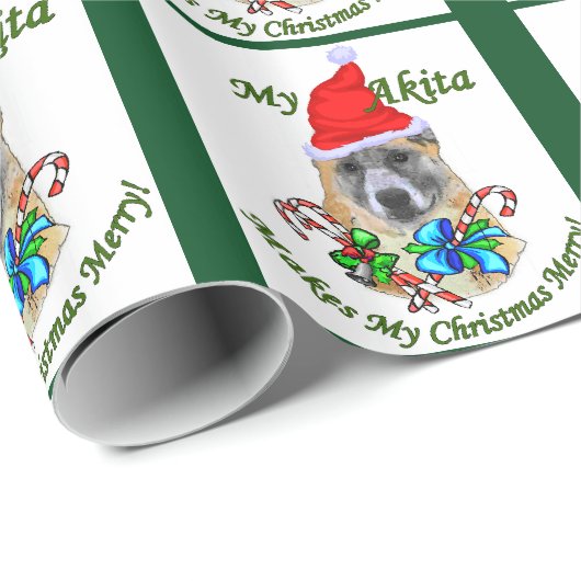 Akita KerstMerry Cadeaupapier (Rol Hoek)