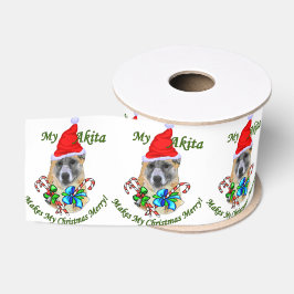 Akita KerstMerry Grosgrain Lint
