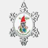 Akita KerstMerry Tin Sneeuwvlok Ornament (Rechts)