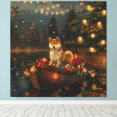 Akita Kerstmis Festivale Reis Canvas Afdruk (Insitu (Houten vloer))