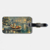 Akita Kerstmis Festive Reis Bagagelabel (Achterkant horizontaal)