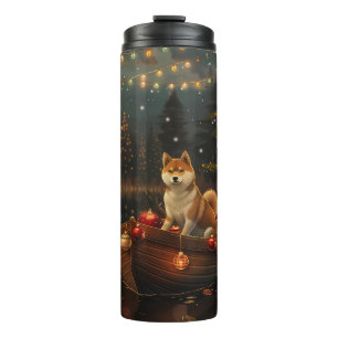 Akita Kerstmis Festive Reis Thermosbeker