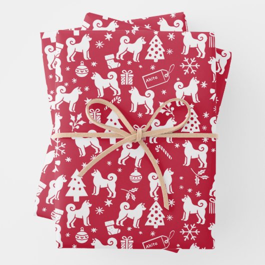 Akita Kerstmis Inpakpapier Vel (In situ)