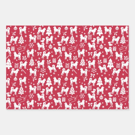 Akita Kerstmis Inpakpapier Vel (Voorkant)