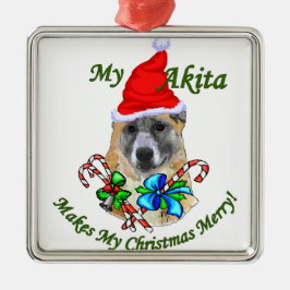 Akita Kerstmis Metalen Ornament