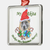 Akita Kerstmis Metalen Ornament (Links)
