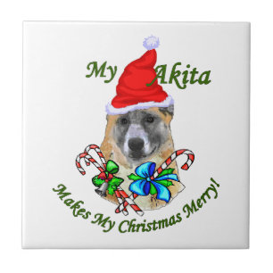 Akita Kerstmis Tegeltje