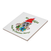 Akita Kerstmis Tegeltje (Zijkant)