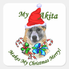 Akita Kerstmis Vierkante Sticker