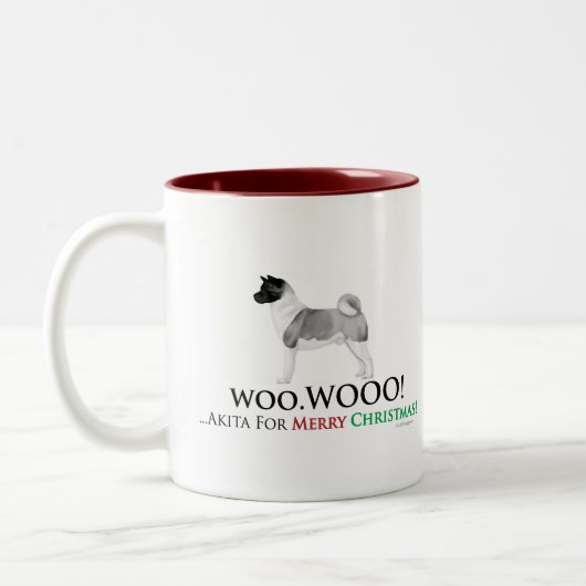 Akita kerstMok Tweekleurige Koffiemok (Links)