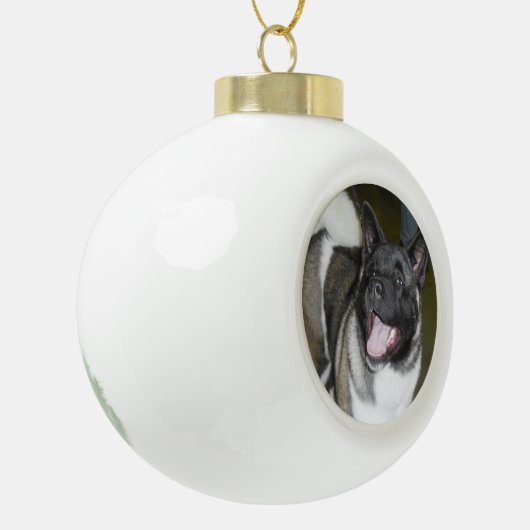 Akita kerstversiering keramische bal ornament (Links)