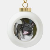Akita kerstversiering keramische bal ornament (Voorkant)
