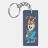 Akita koffie metgezel grappige akita eigenaar sleutelhanger (Voorkant Links)