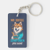 Akita koffie metgezel grappige akita eigenaar sleutelhanger (achterkant)